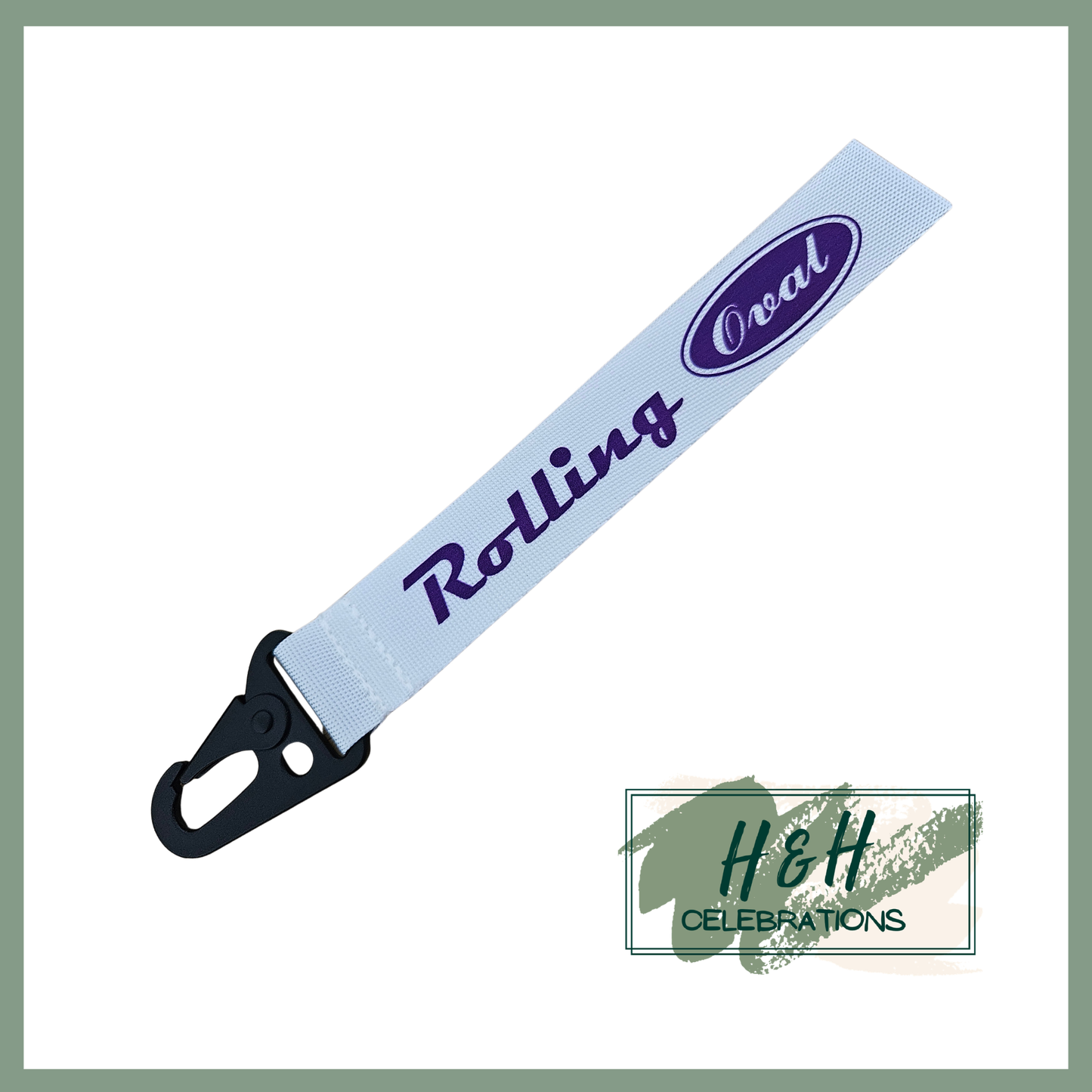 Rolling Oval Wristlet - White