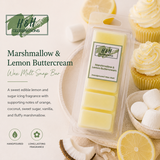 Marshmallow & Lemon Buttercream Wax Melt Snap Bar