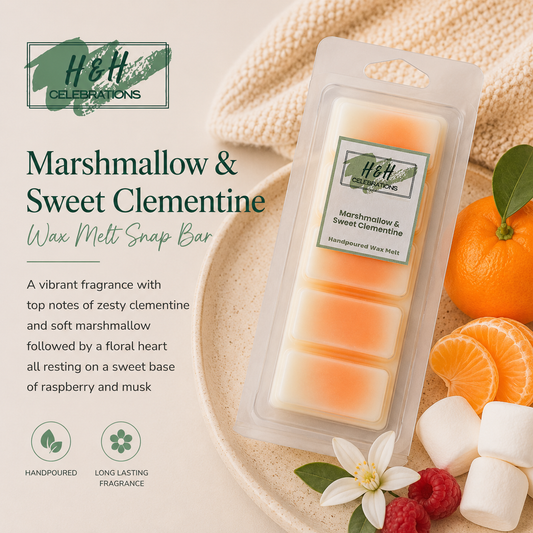 Marshmallow & Sweet Clementine Wax Melt Snap Bar