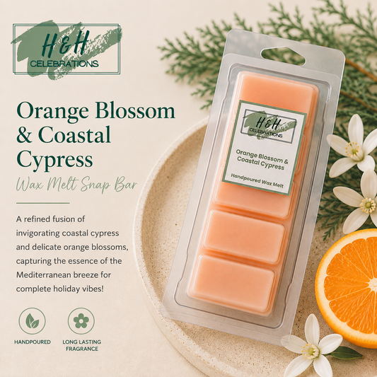Orange Blossom & Coastal Cypress Wax Melt Snap Bar