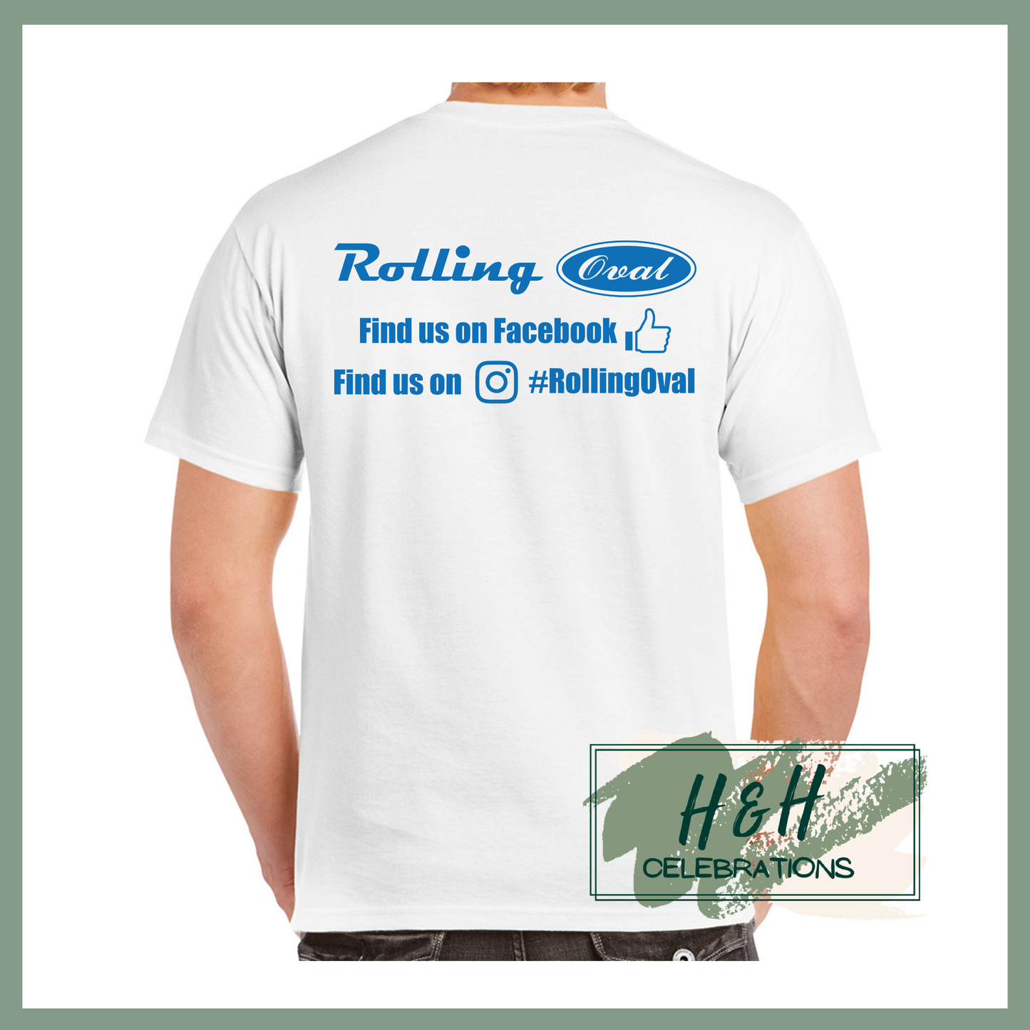 Rolling Oval T-Shirt For Adults - White