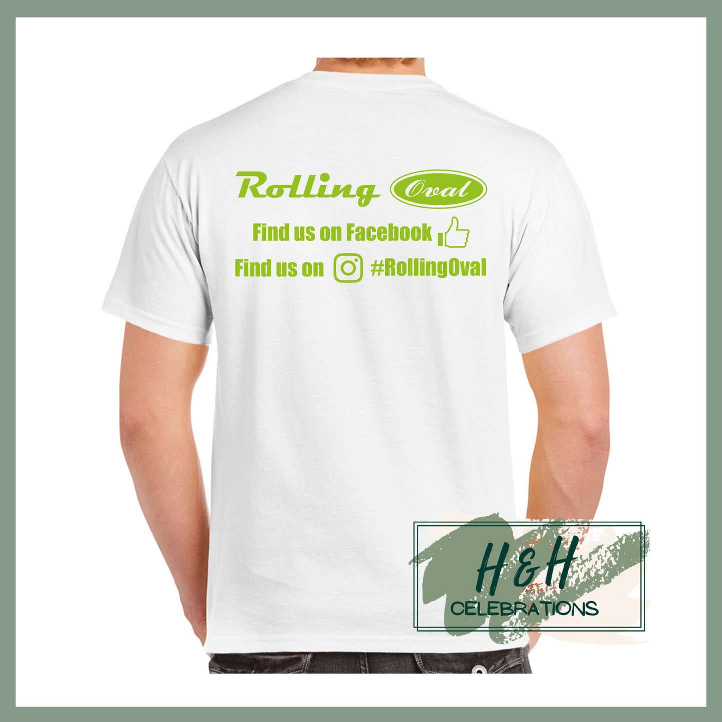 Rolling Oval T-Shirt For Adults - White
