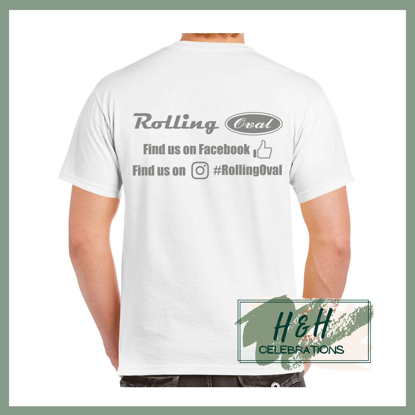 Rolling Oval T-Shirt For Adults - White