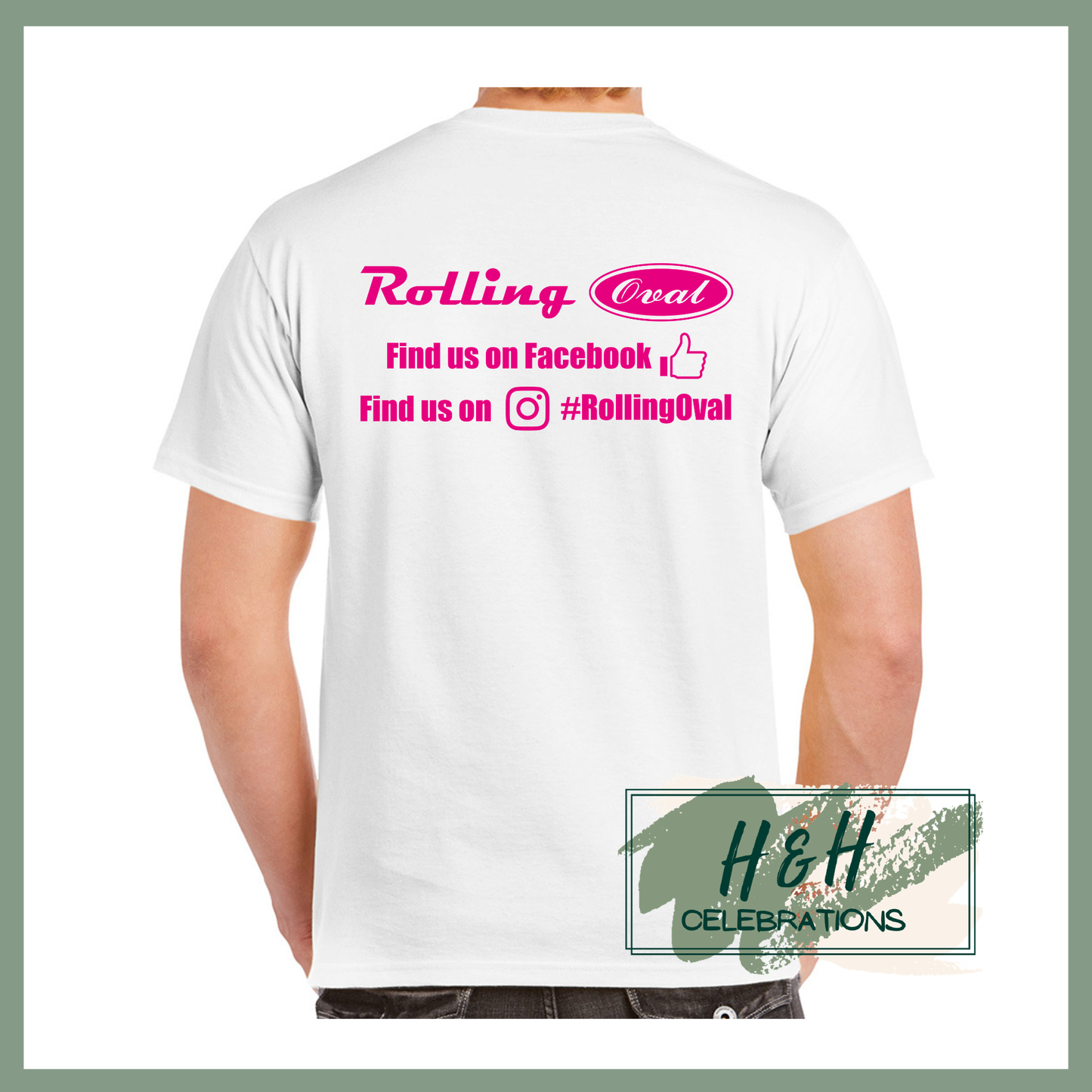 Rolling Oval T-Shirt For Adults - White