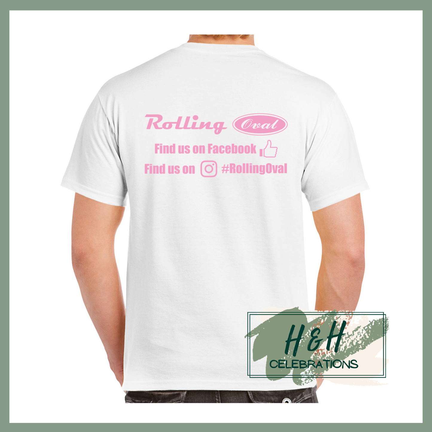 Rolling Oval T-Shirt For Adults - White