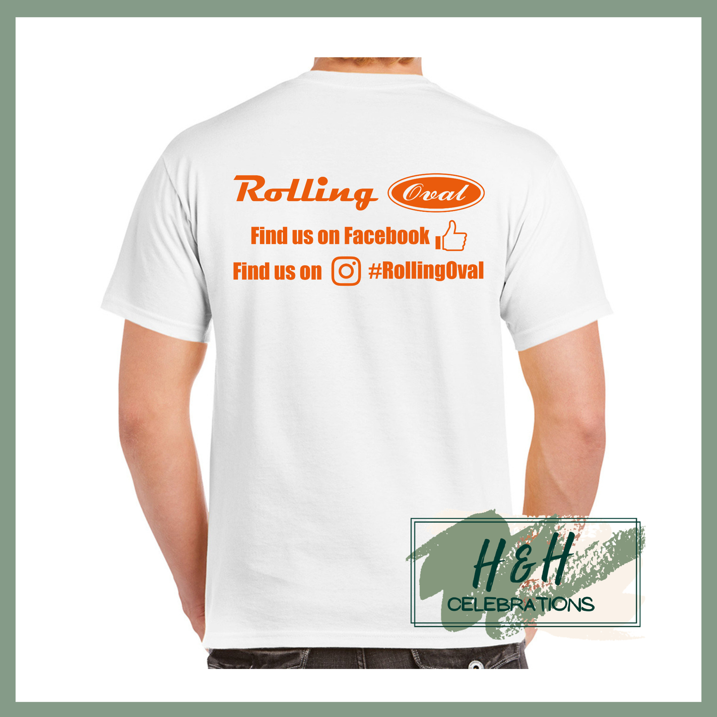 Rolling Oval T-Shirt For Adults - White