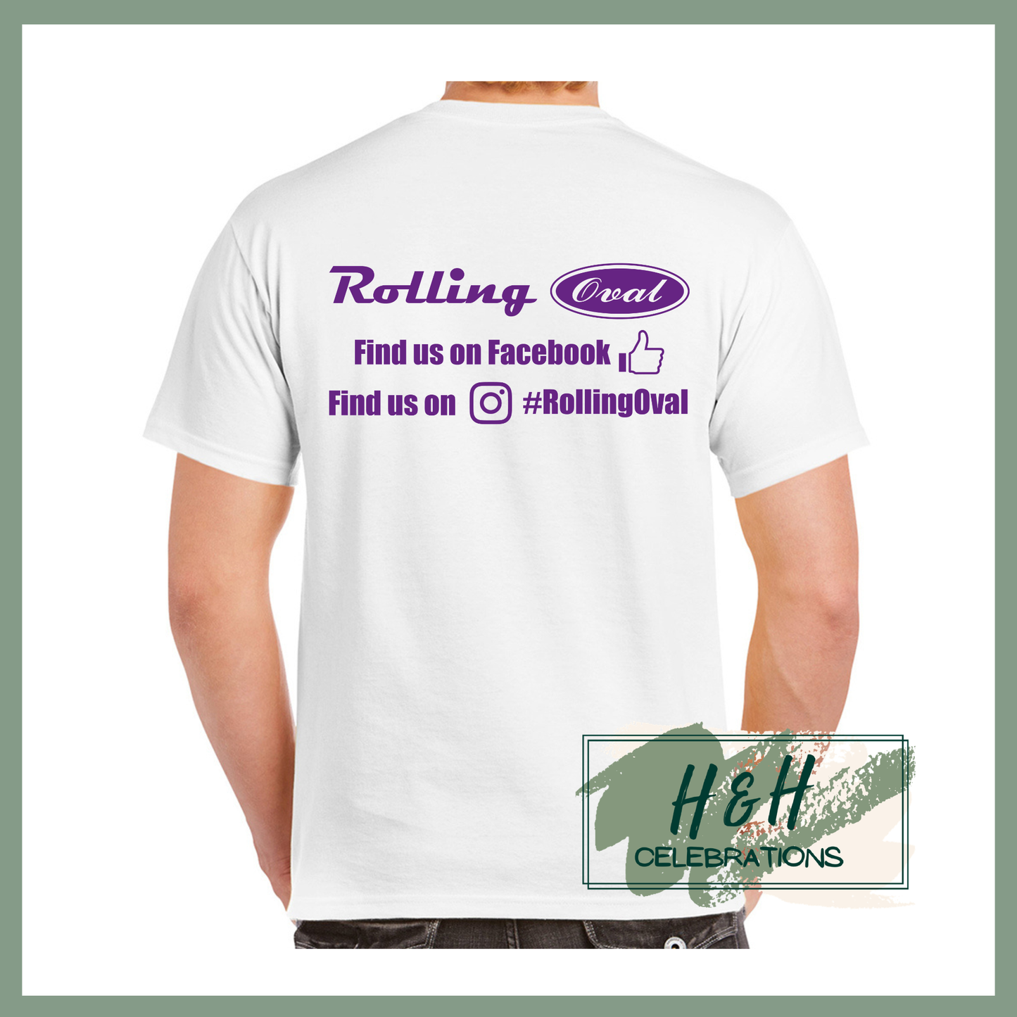 Rolling Oval T-Shirt For Adults - White