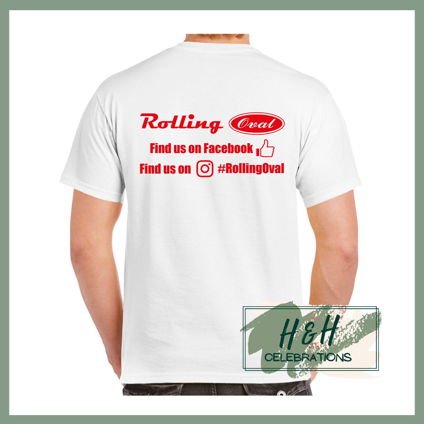 Rolling Oval T-Shirt For Adults - White