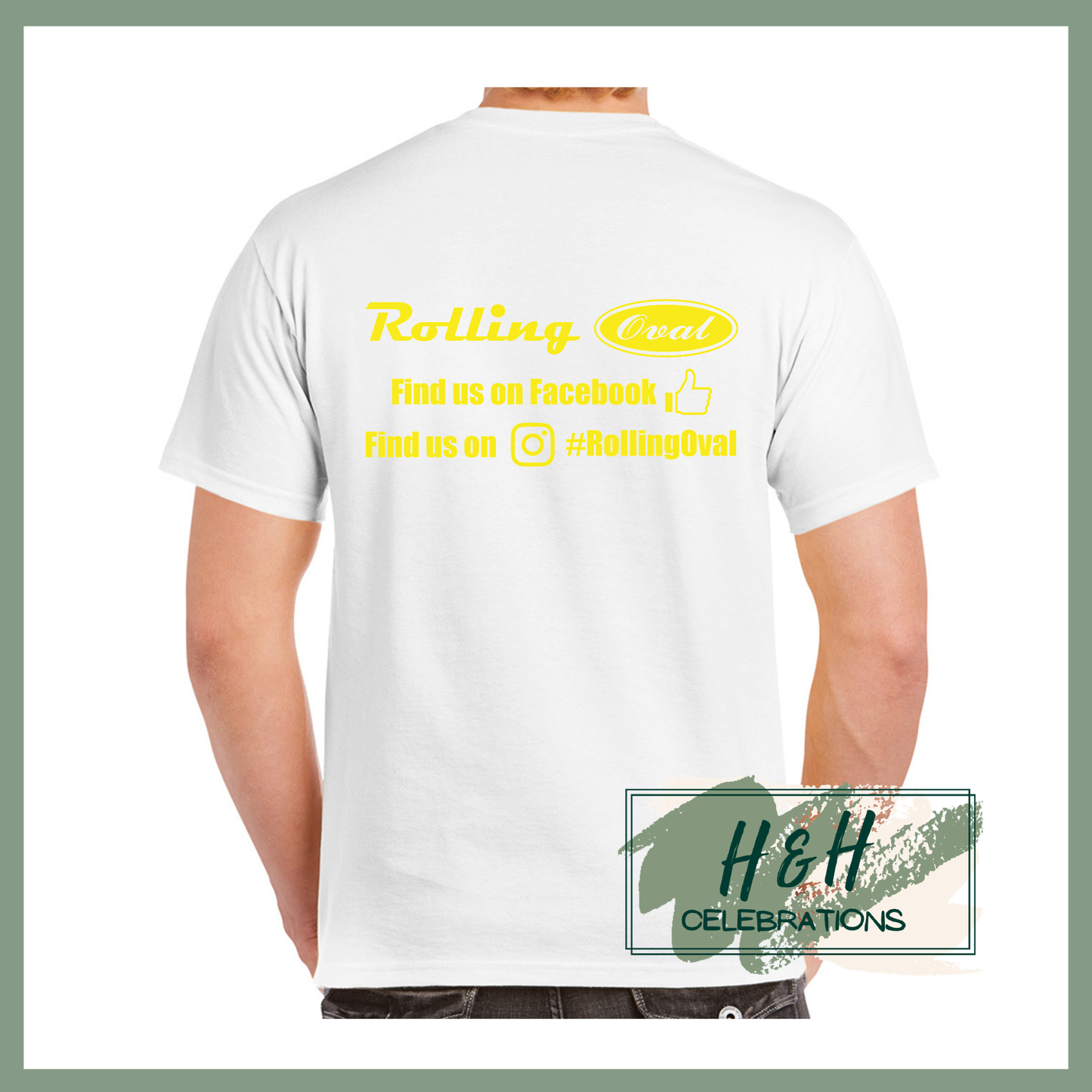 Rolling Oval T-Shirt For Adults - White
