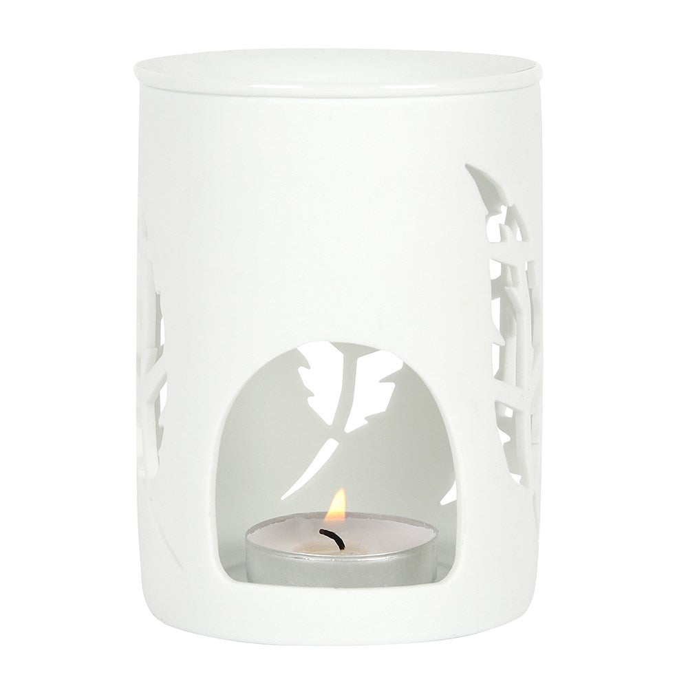 White Feather Cutout Wax Melt Burner