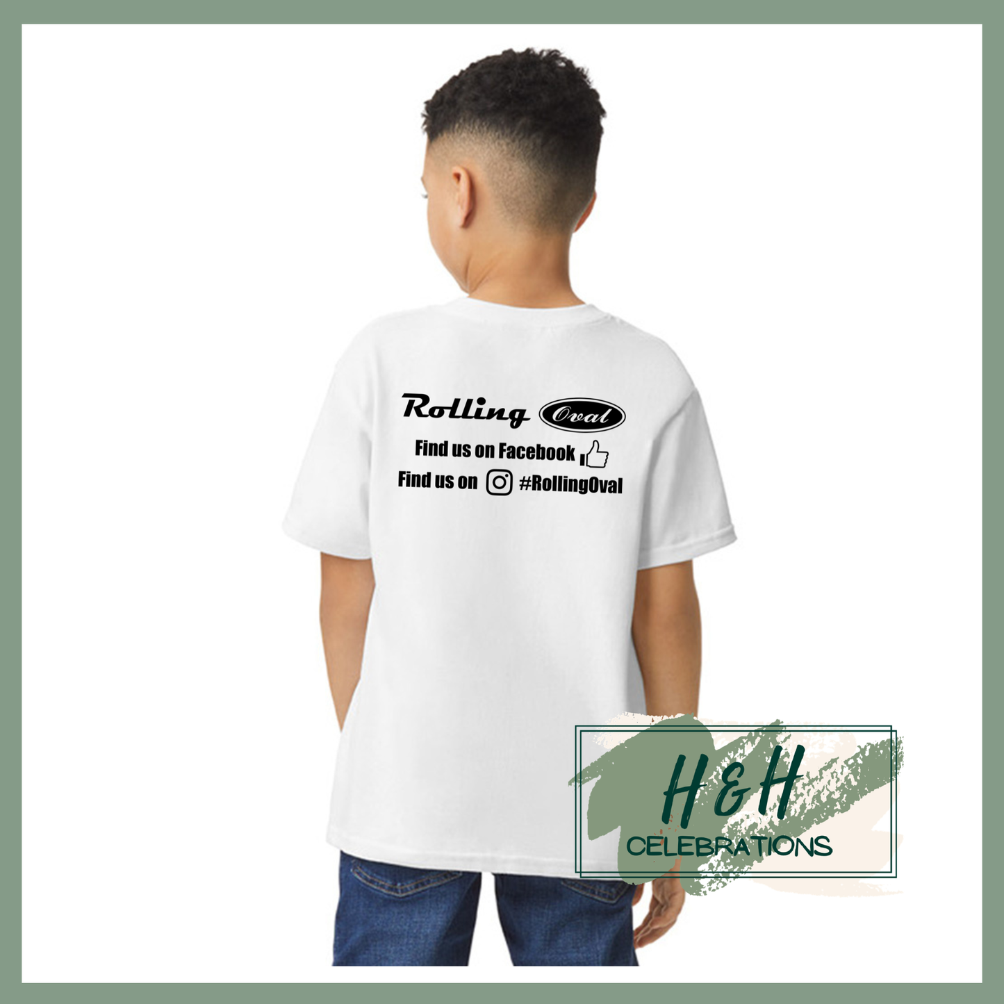 Rolling Oval T-Shirt For Kids - White