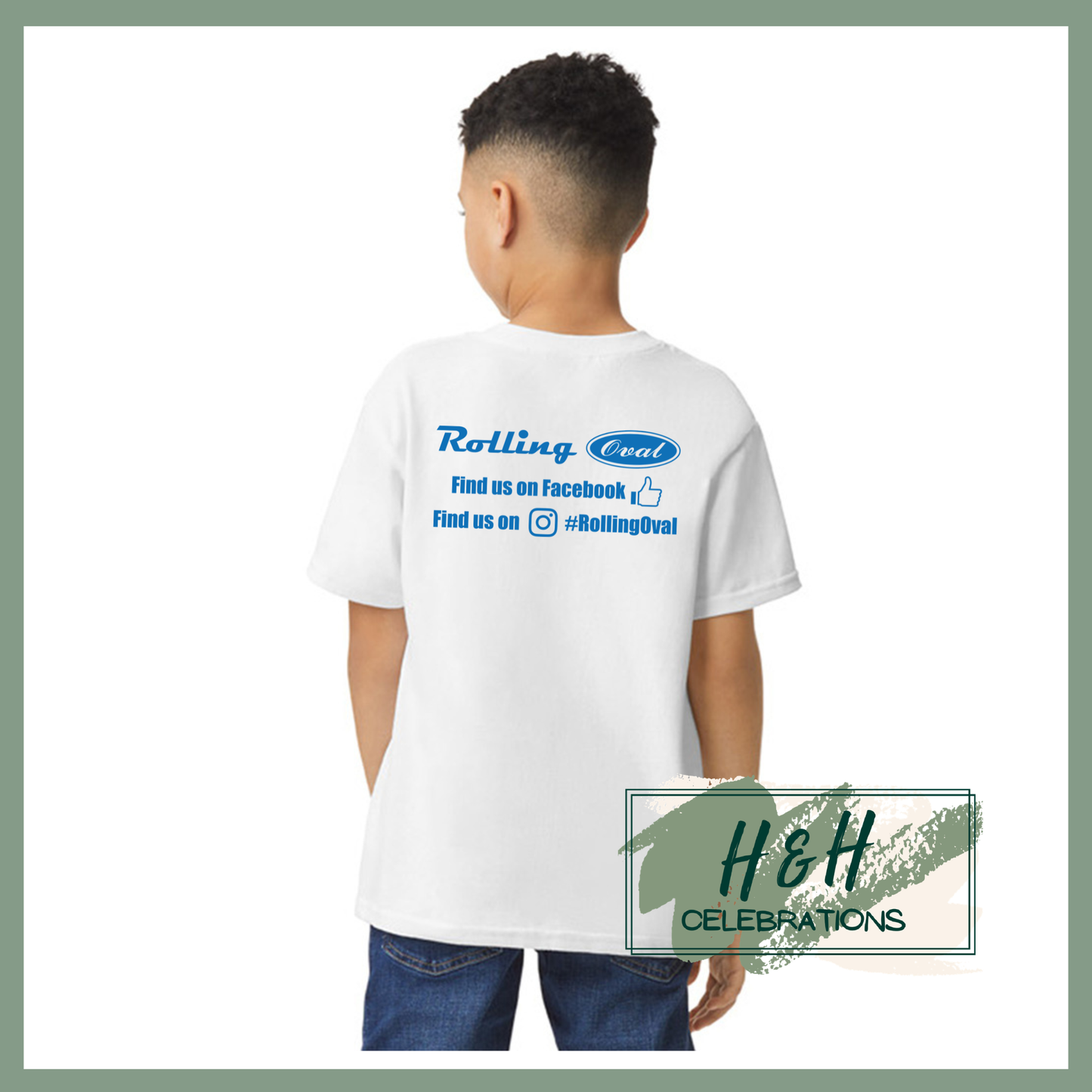 Rolling Oval T-Shirt For Kids - White