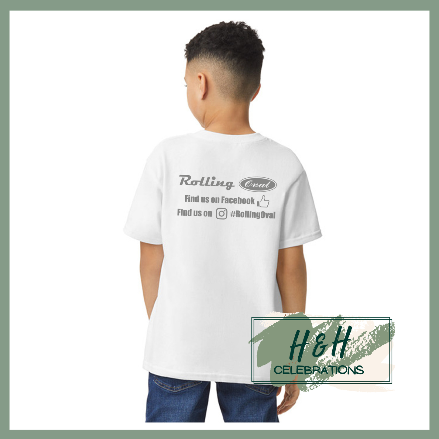 Rolling Oval T-Shirt For Kids - White