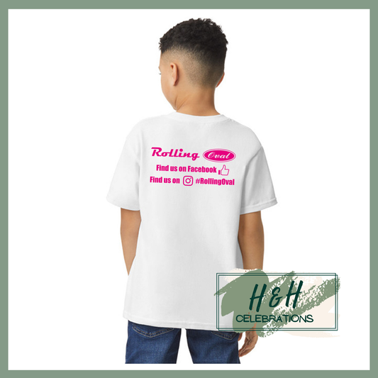 Rolling Oval T-Shirt For Kids - White
