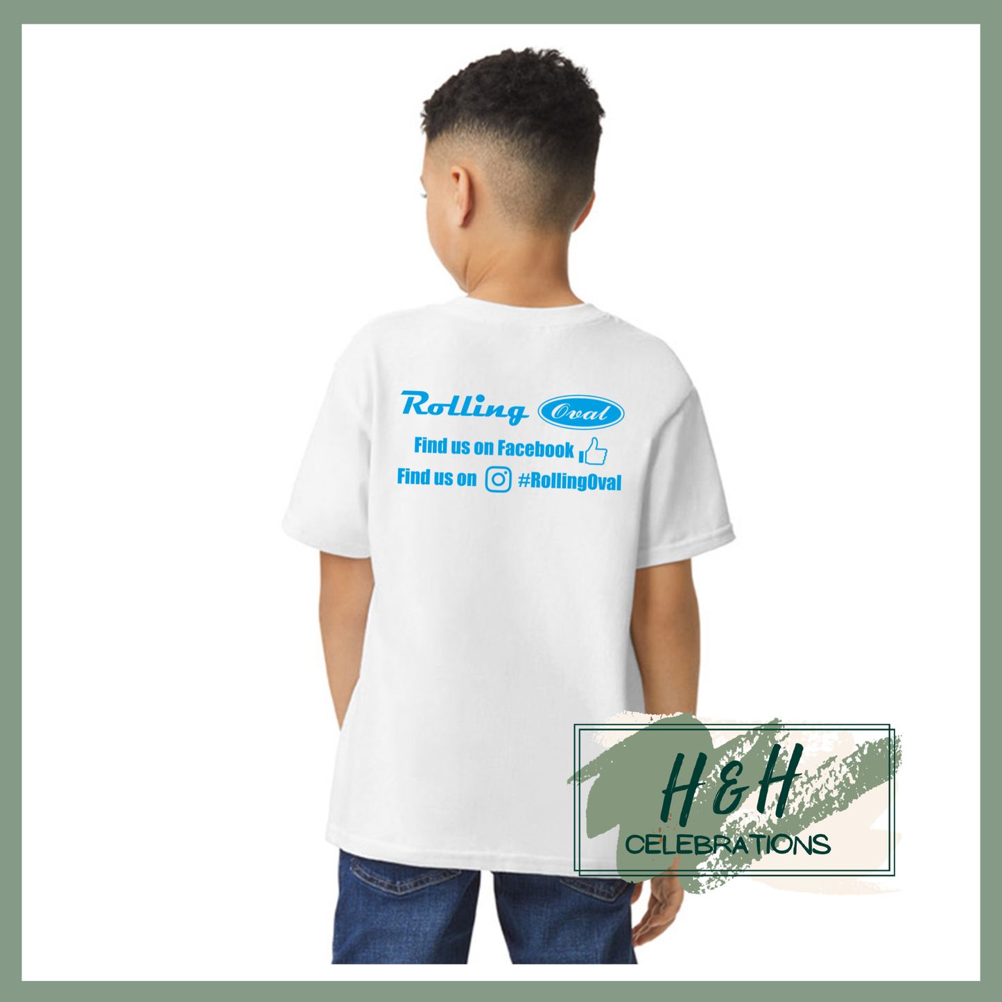 Rolling Oval T-Shirt For Kids - White