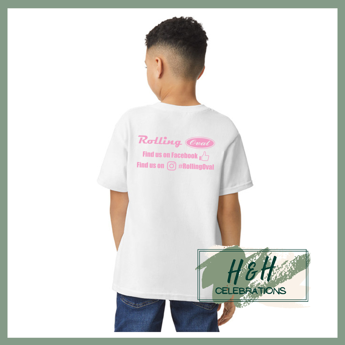 Rolling Oval T-Shirt For Kids - White