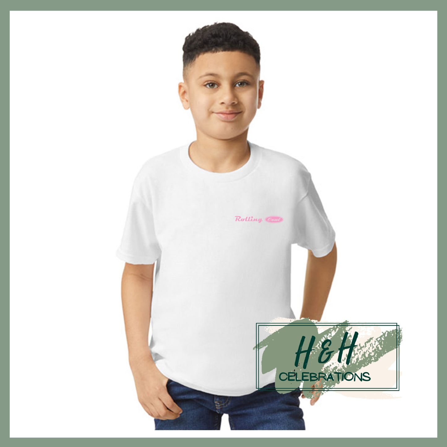 Rolling Oval T-Shirt For Kids - White