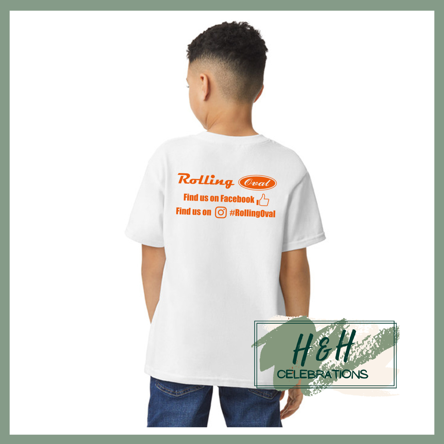 Rolling Oval T-Shirt For Kids - White