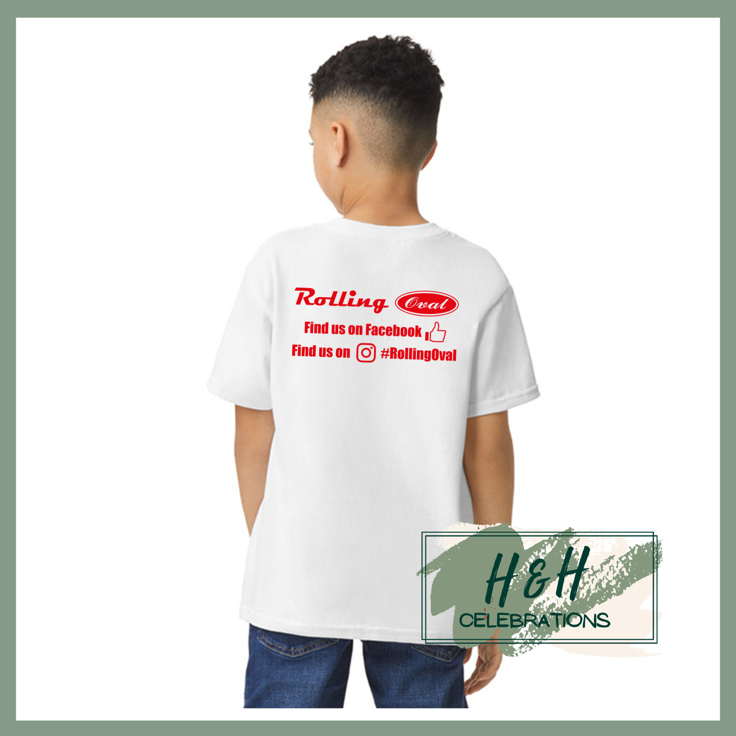 Rolling Oval T-Shirt For Kids - White