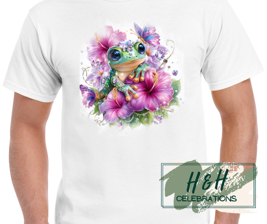 Womens Jewelled Summer Frog T-Shirt -  15 Colours