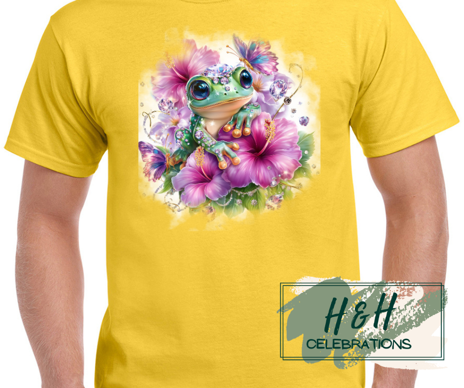 Womens Jewelled Summer Frog T-Shirt -  15 Colours