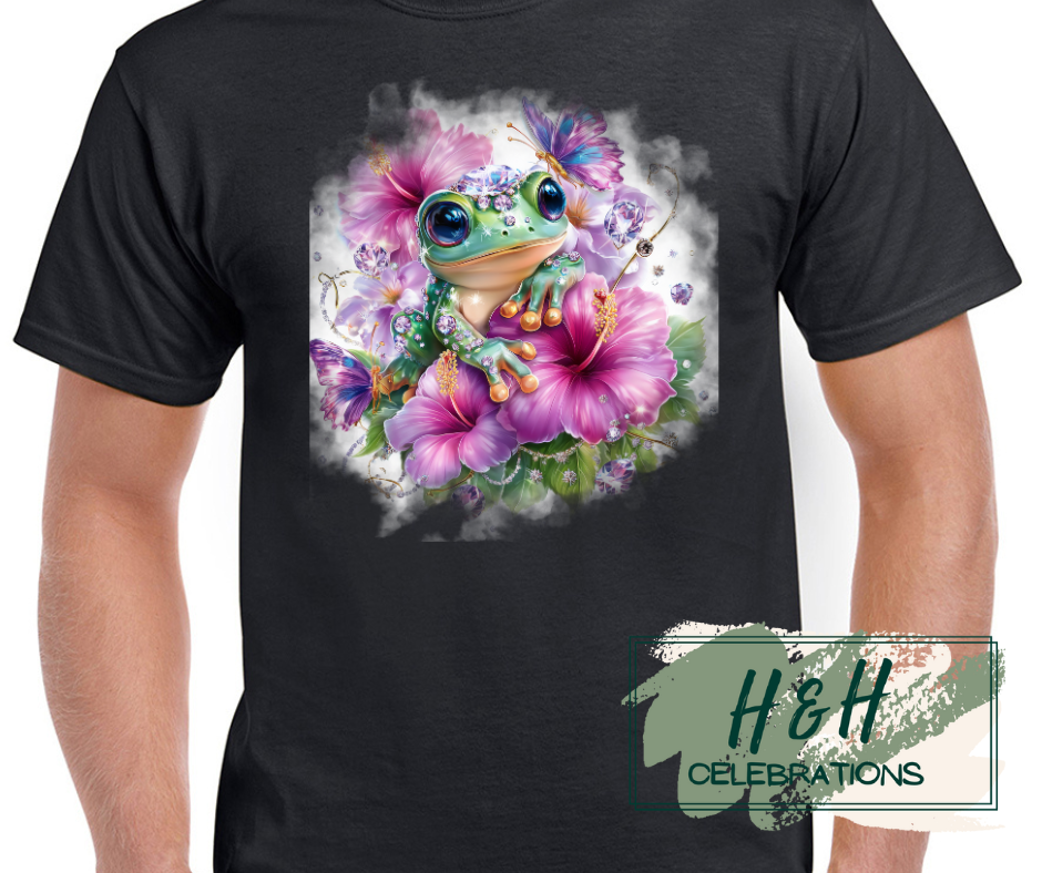 Womens Jewelled Summer Frog T-Shirt -  15 Colours