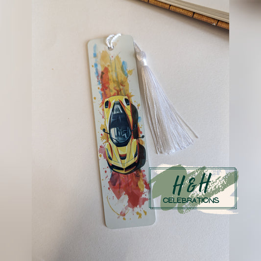 Yellow Sports Car Bookmark