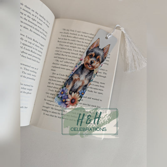 Yorkshire Terrier & Flowers Bookmark