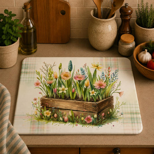Floral Flower Box Toughened Glass Chopping Board