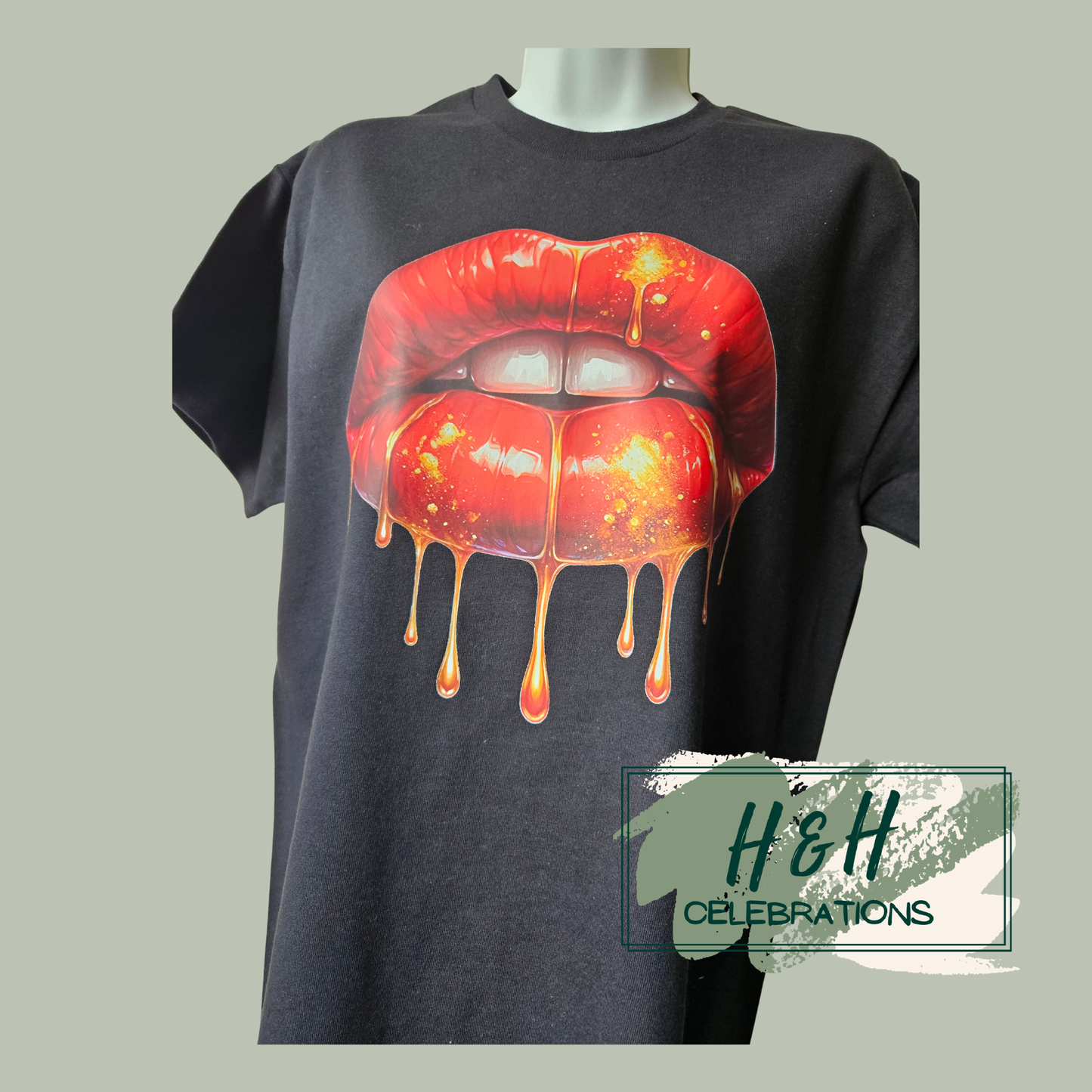 Dripping Red Lips Womens T-Shirt - 13 Colours