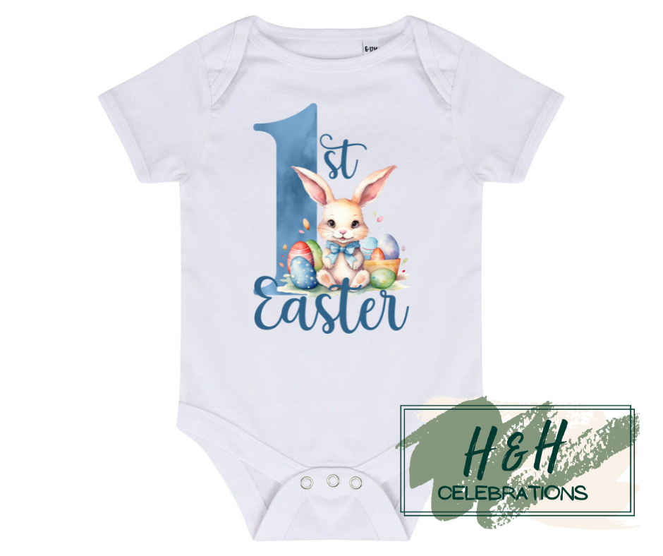 Blue Bunny 1st Easter Short Sleeve Vest - Baby