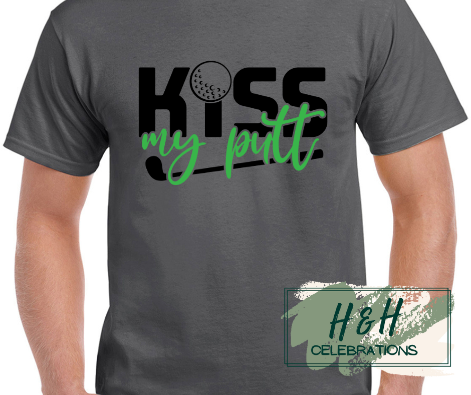Men's Kiss My Putt Golf Themed T-Shirt - 13 Colours