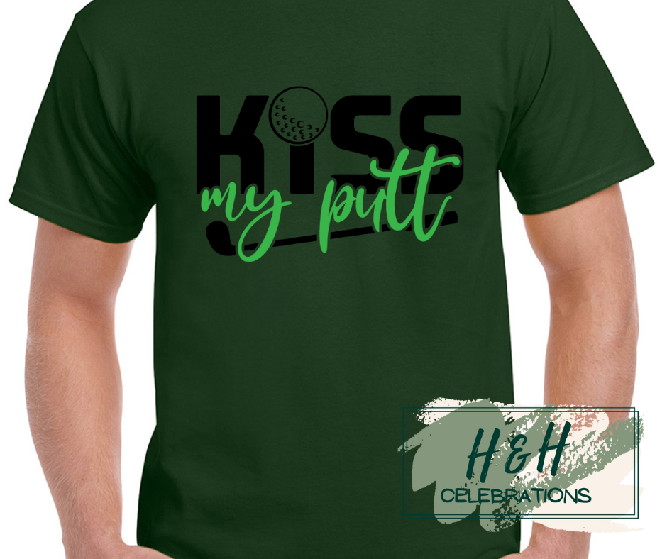 Men's Kiss My Putt Golf Themed T-Shirt - 13 Colours