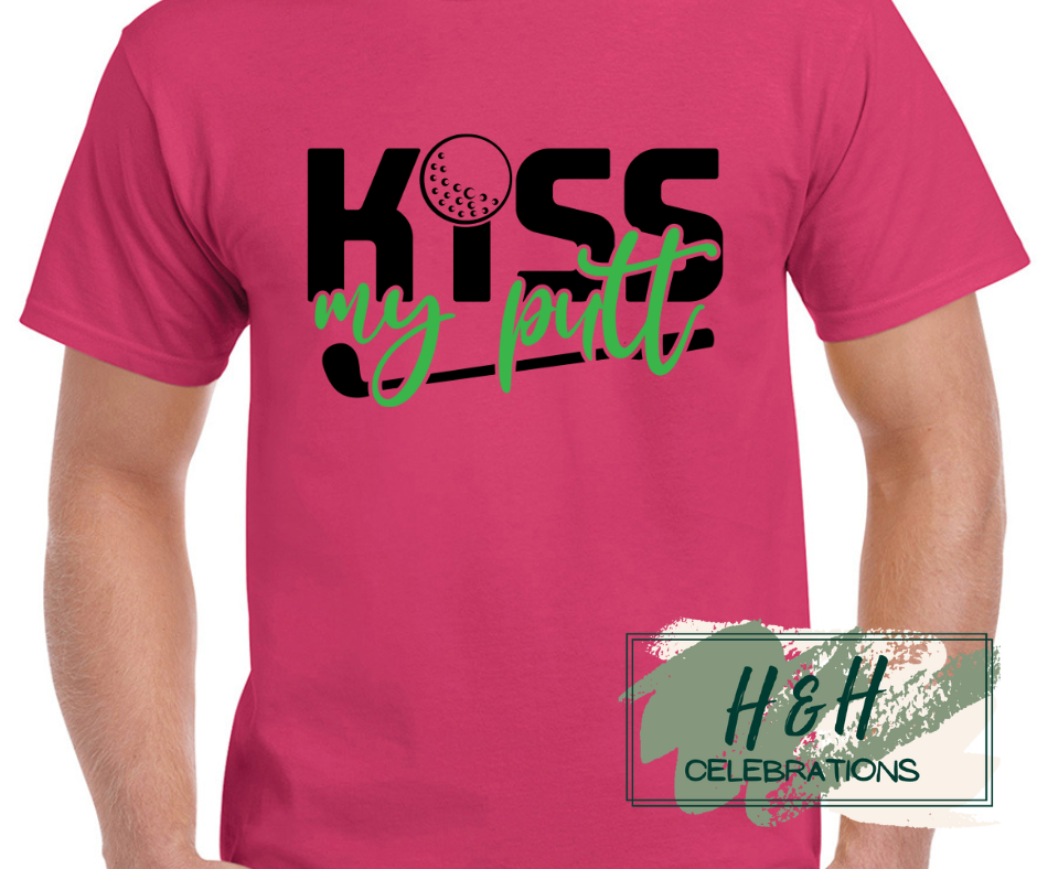 Men's Kiss My Putt Golf Themed T-Shirt - 13 Colours