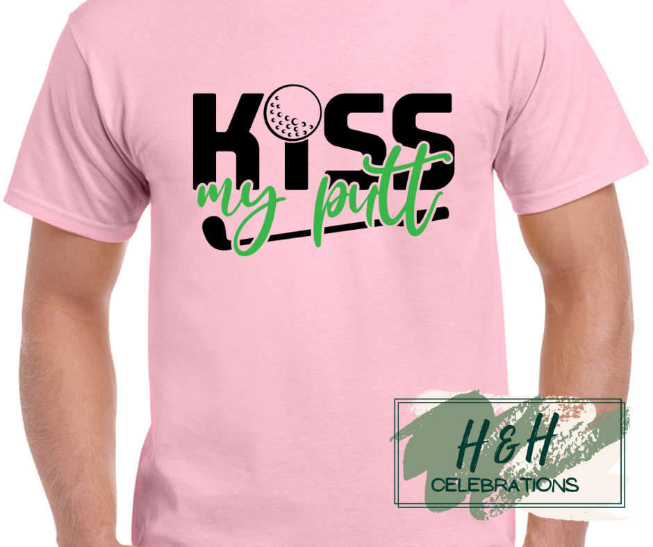 Men's Kiss My Putt Golf Themed T-Shirt - 13 Colours