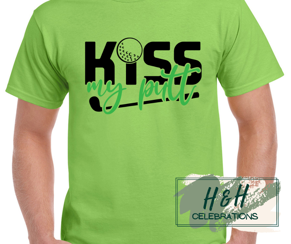 Men's Kiss My Putt Golf Themed T-Shirt - 13 Colours