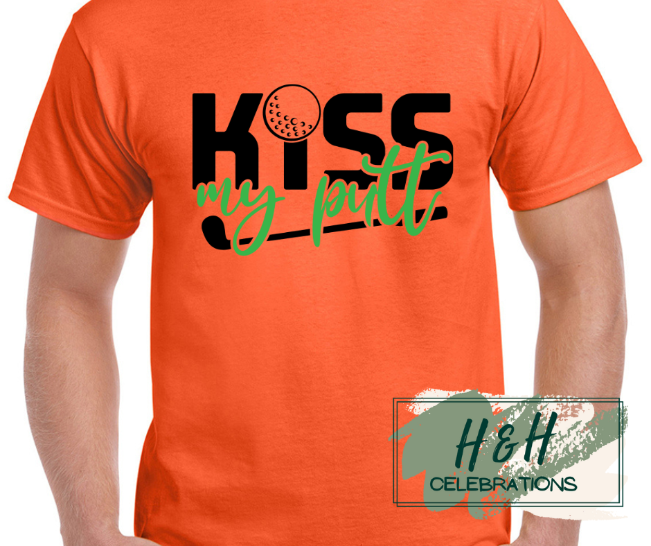 Men's Kiss My Putt Golf Themed T-Shirt - 13 Colours