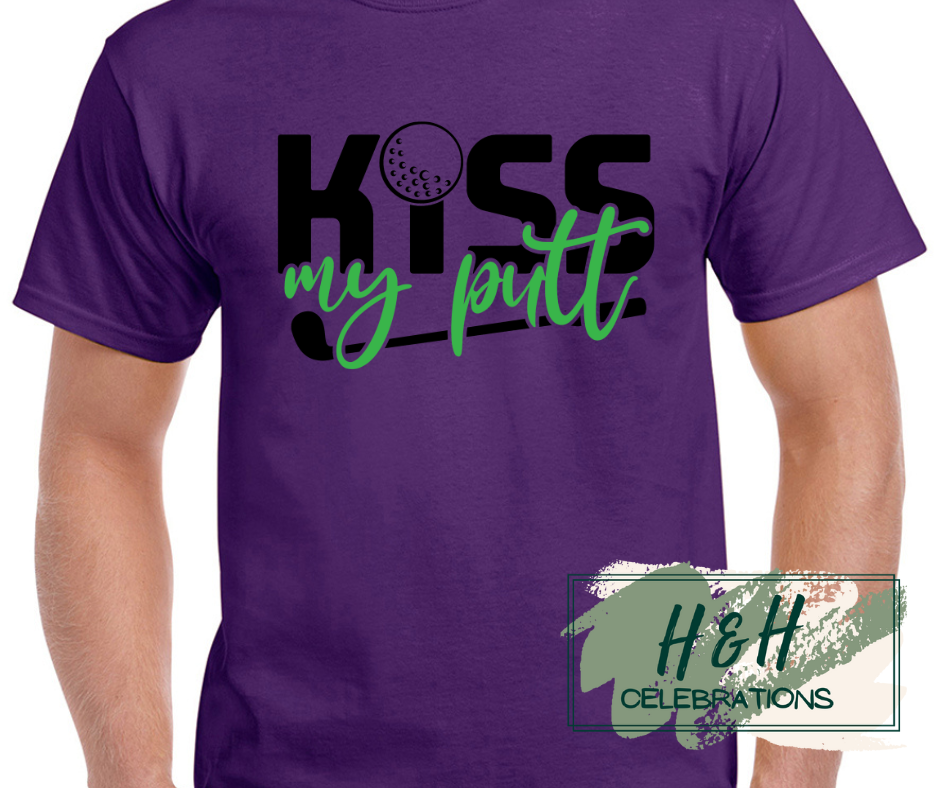 Men's Kiss My Putt Golf Themed T-Shirt - 13 Colours