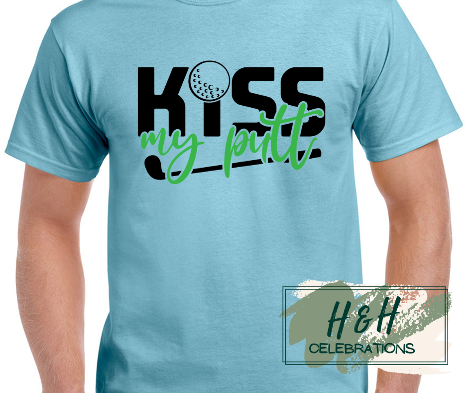 Men's Kiss My Putt Golf Themed T-Shirt - 13 Colours