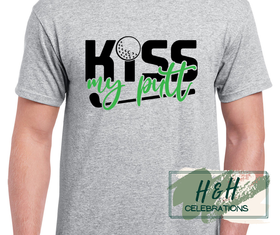Men's Kiss My Putt Golf Themed T-Shirt - 13 Colours