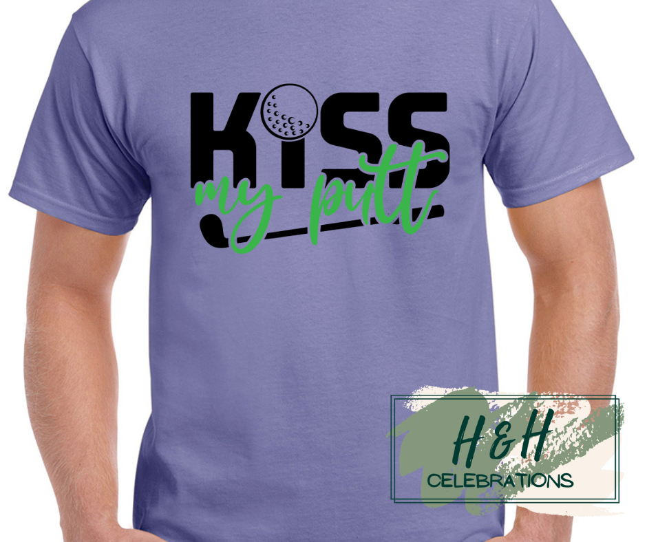 Men's Kiss My Putt Golf Themed T-Shirt - 13 Colours