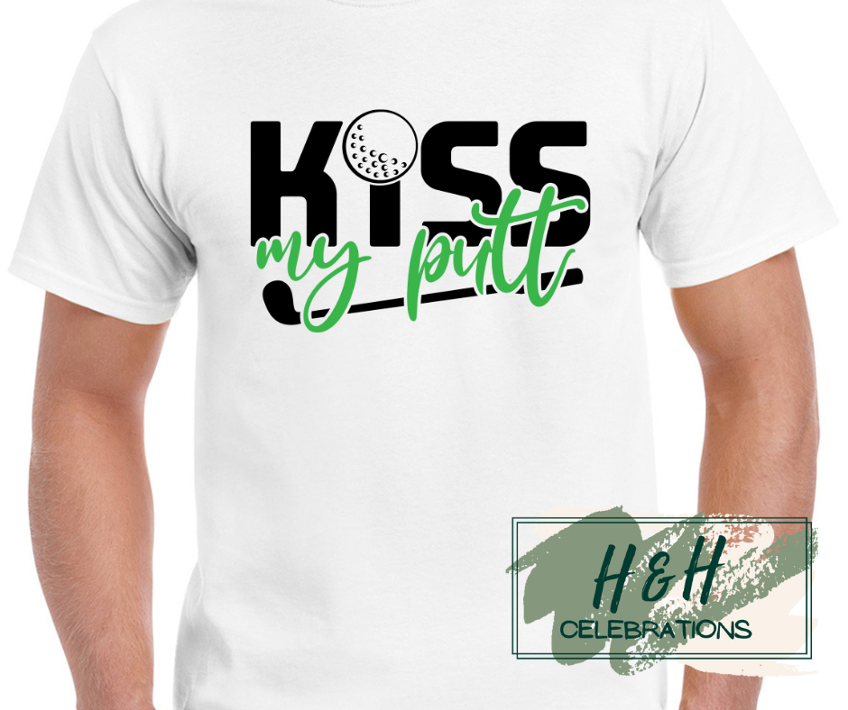 Men's Kiss My Putt Golf Themed T-Shirt - 13 Colours