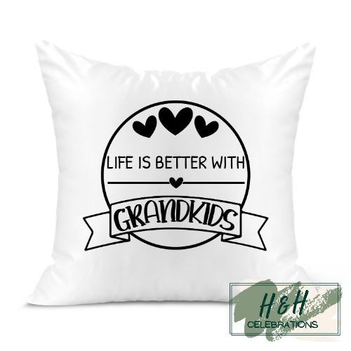 Life Is Better With Grandkids Banner Cushion