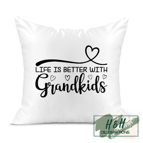 Life Is Better With Grandkids Heart Cushion