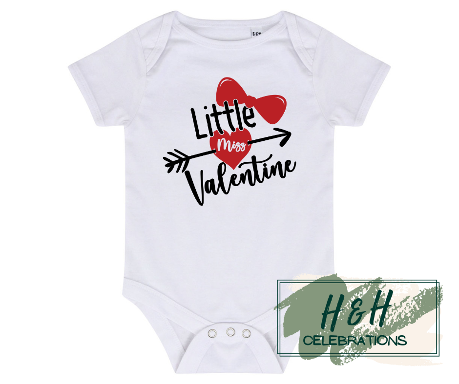 Little Miss Valentine Short Sleeve Vest - Baby