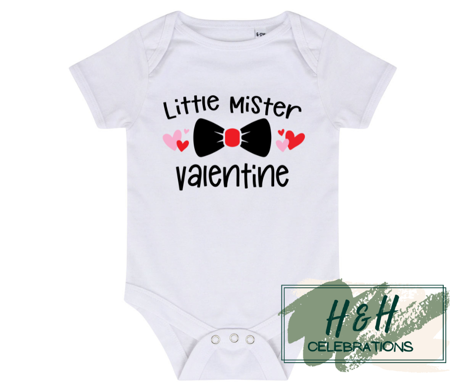 Little Mister Valentine Short Sleeve Vest - Baby