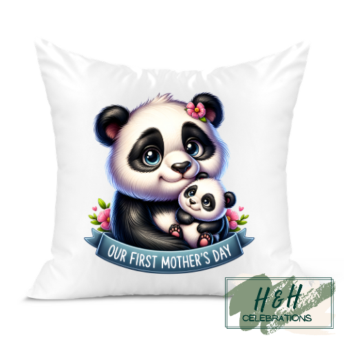Our First Mother's Day Panda Cushion