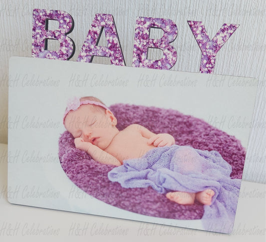 Personalised MDF Baby Photo Panel