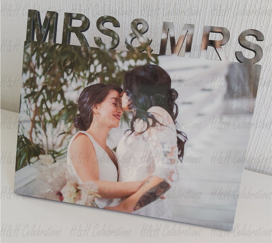 Personalised MDF Mrs & Mrs Photo Panel