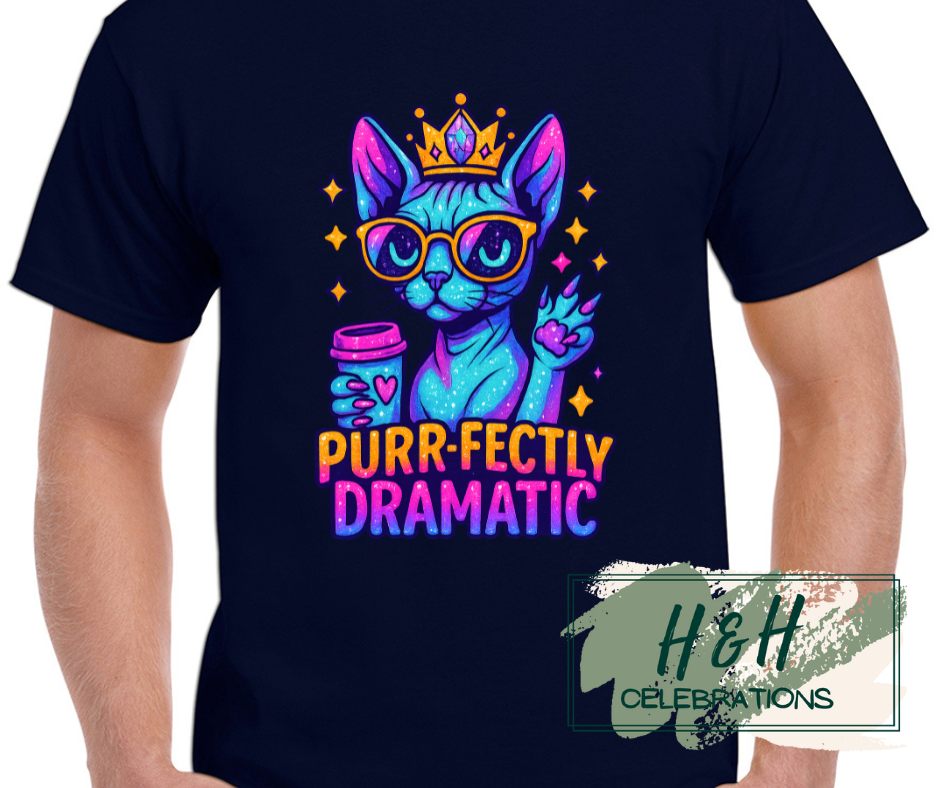 Womens Purr-fectly Dramatic T-Shirt - 13 Colours
